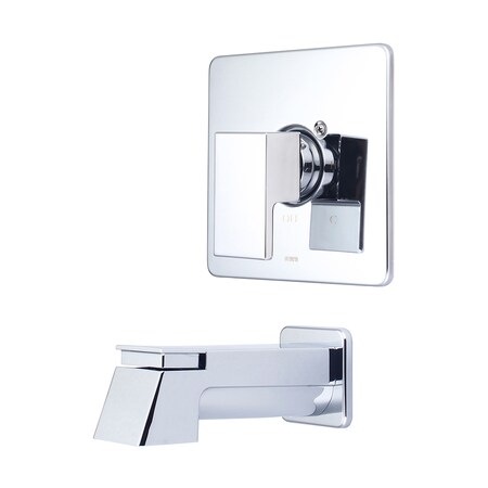 Pioneer Industries Single Handle Tub Trim Set, Wallmount, Polished Chrome T-4MO200